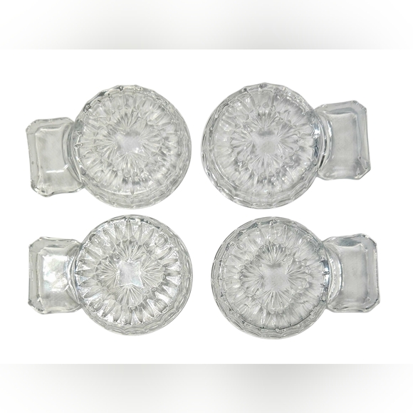 4 Vtg Shannon Crystal  Godinger Freedom Pattern Crystal Coaster w/Spoon Rest - Picture 1 of 5